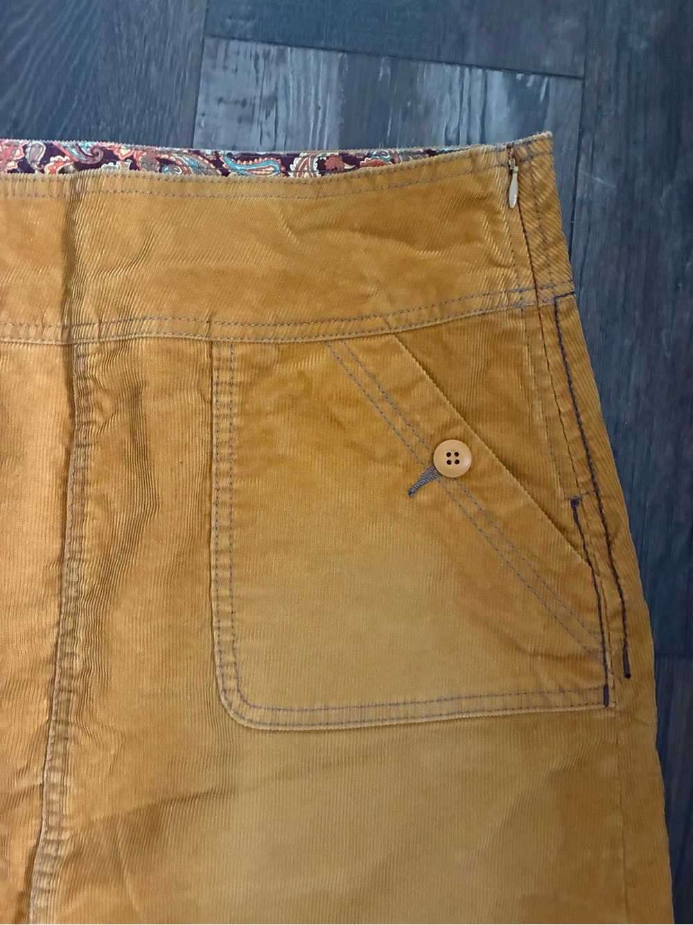 Prana Mustard Yellow Corduroy Mini Skirt - Picture 2 of 7